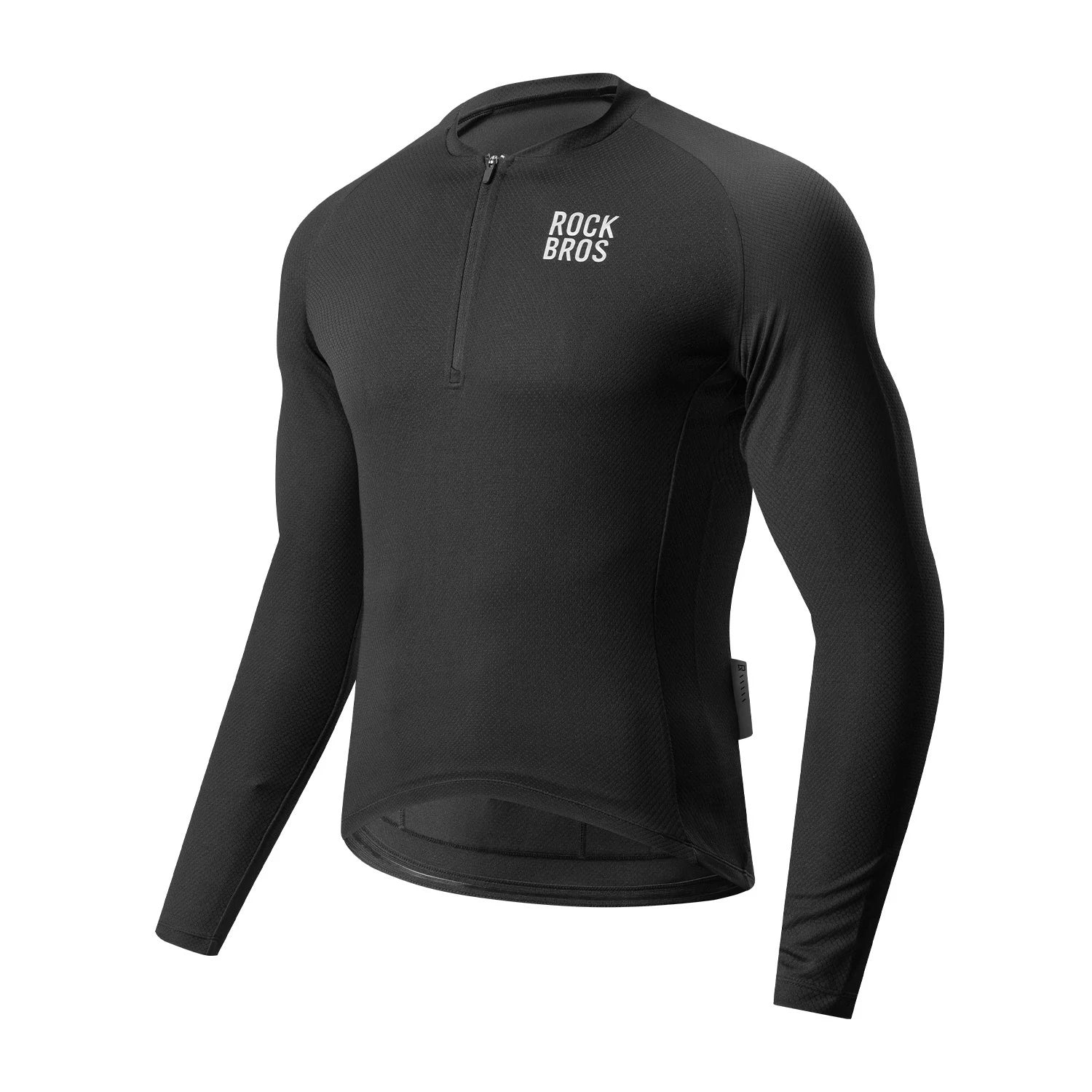 ROCKBROS heren lichtgewicht lange mouw cycling top for commuting#black