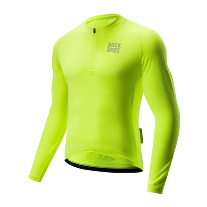 ROCKBROS heren lichtgewicht lange mouw cycling top for commuting#white