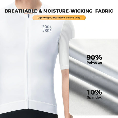 ROCKBROS heren fietsshirt korte mouw road bike jersey#white