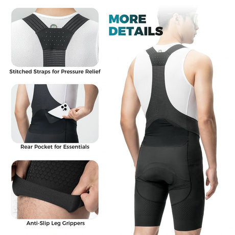 Heren fietsbroek met bretels en Elastic Interface-zeem