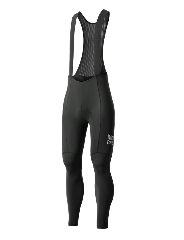 Heren lange fietsbroek met bretels en sneldrogende stof
