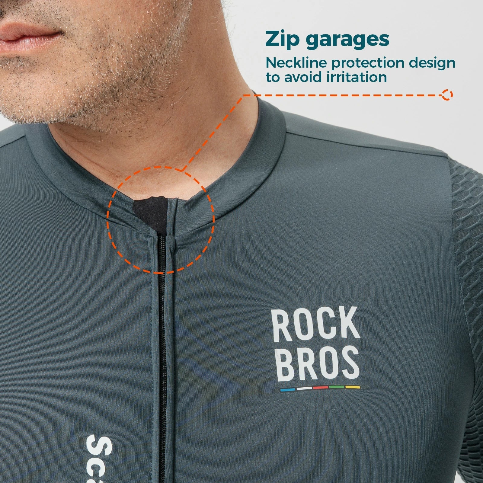 ROCKBROS heren fietsshirt lange mouw charcoal grey#4xl