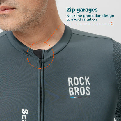 ROCKBROS heren fietsshirt lange mouw charcoal grey#4xl