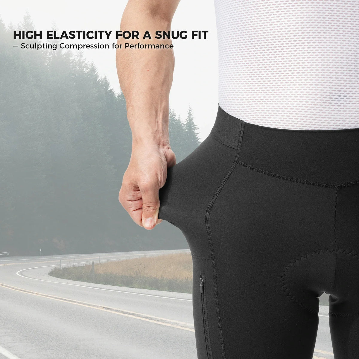 Heren lange ademende fietsbroek met 3D-zeem