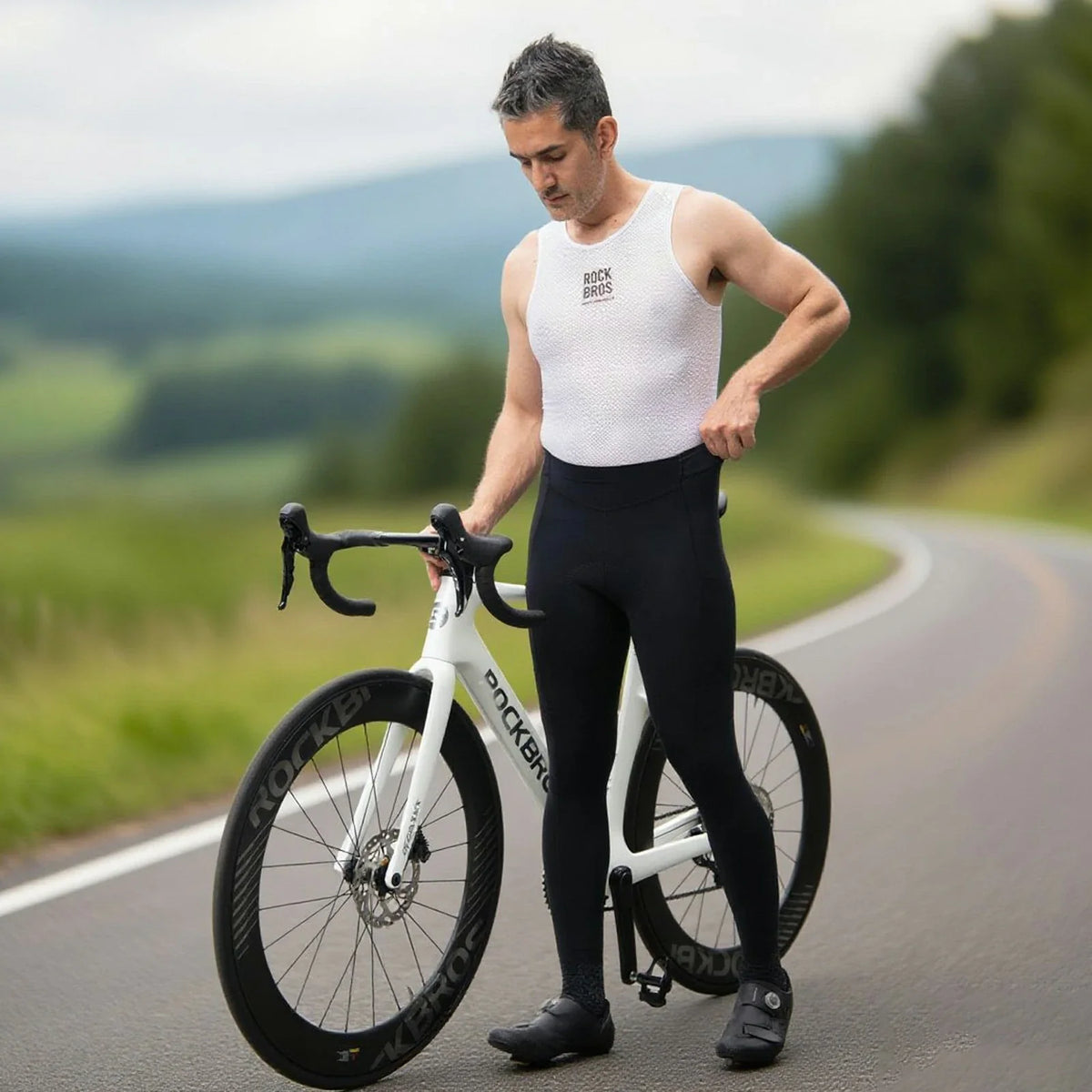 Heren lange ademende fietsbroek met 3D-zeem