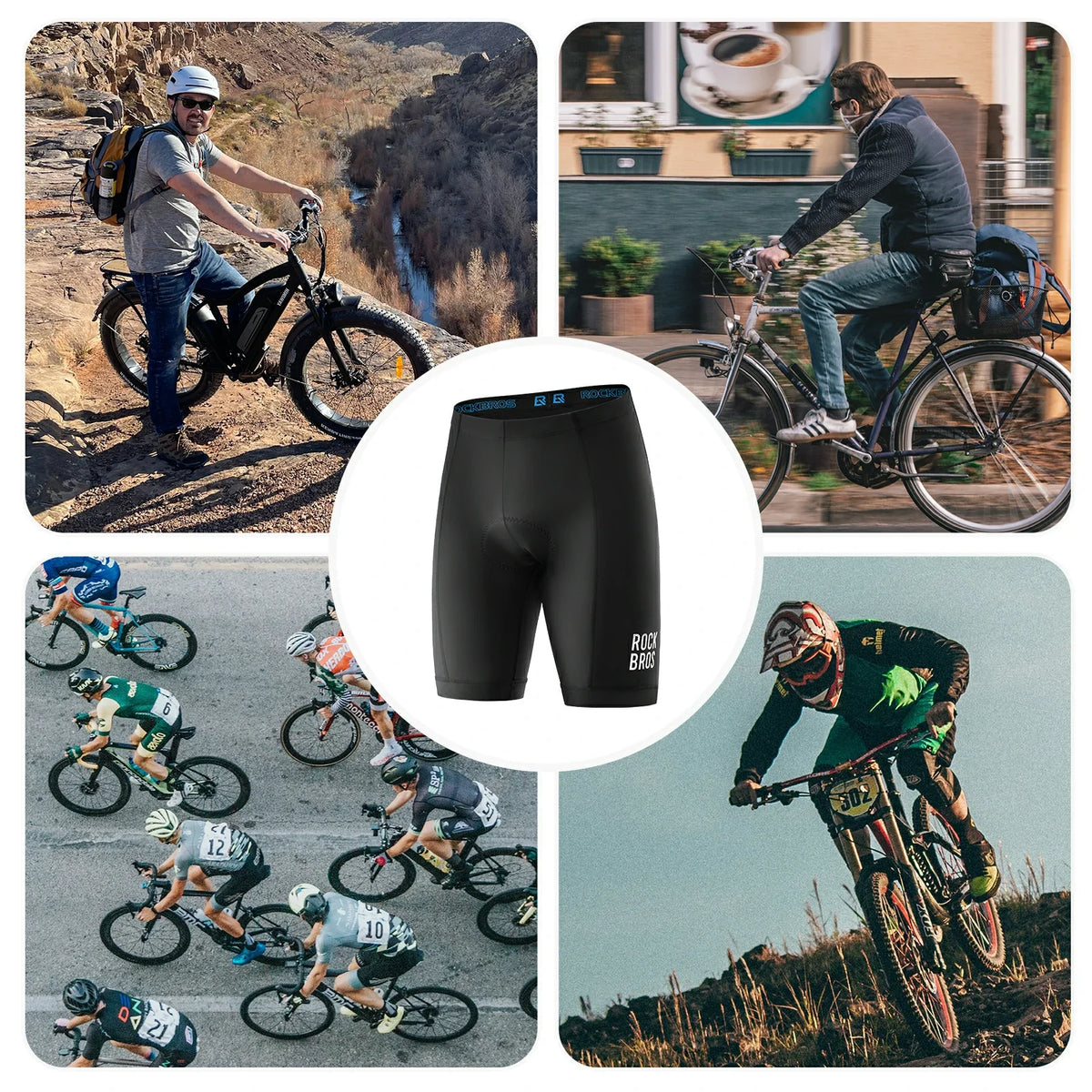 ROCKBROS heren fietsbroek met 3d-zeem en sneldrogende stof