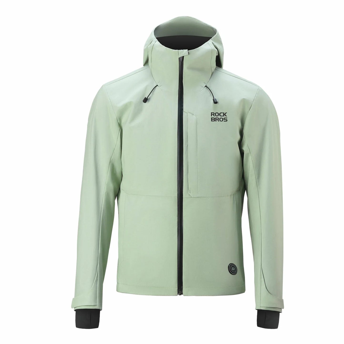 Windproof graphene cycling jacket for men with adjustable heating settings#Color_Transparent Green