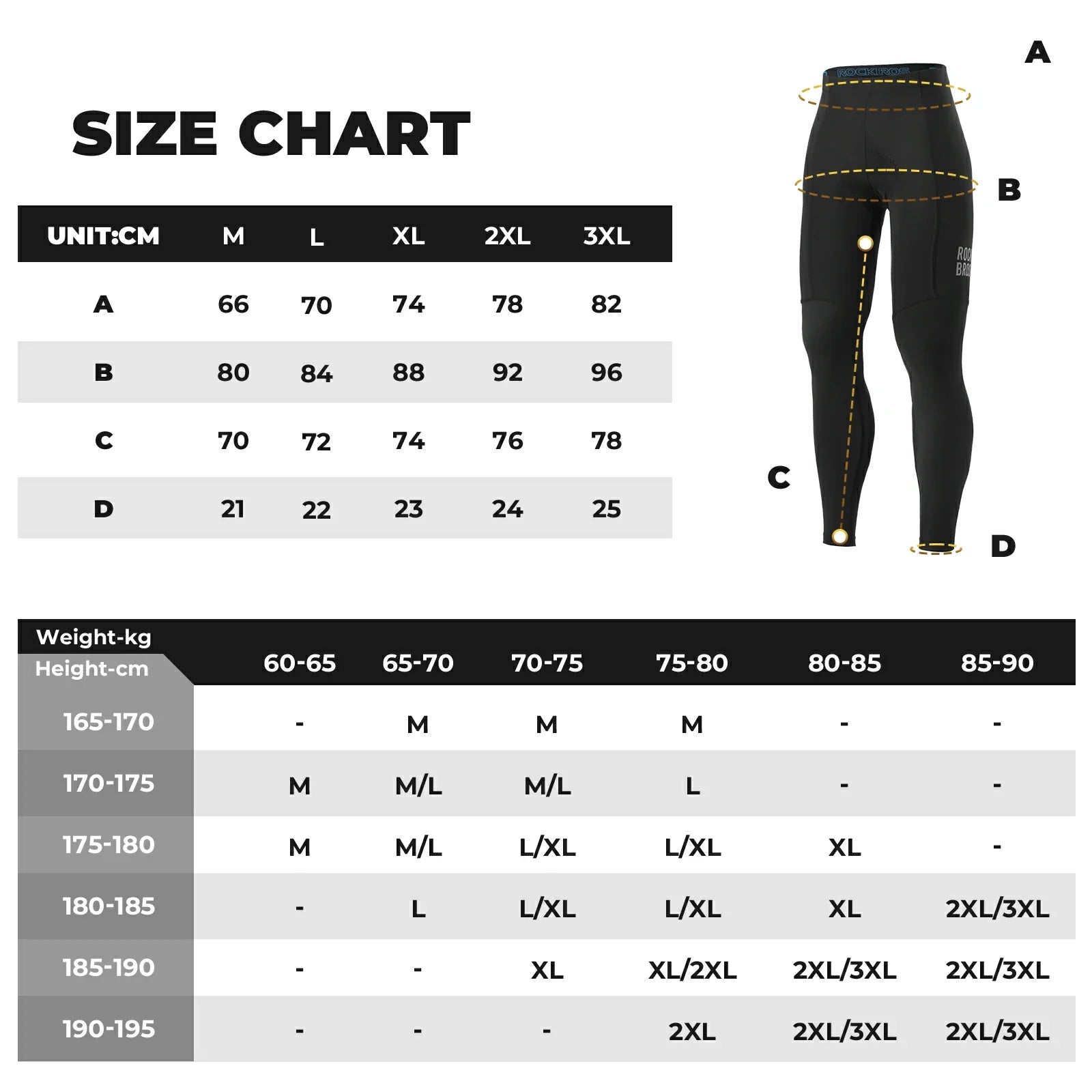 ROCKBROS mens lightweight cycling tights with 3d padding for spring