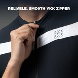 ROCKBROS heren korte mouw fietsshirt ademend mesh full zip#2xl