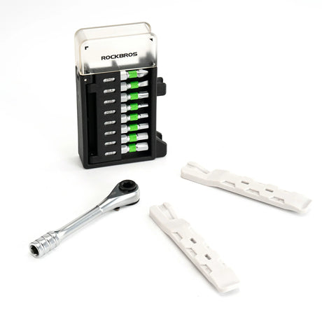 Mini fietsmultitoolset met ratel en bandenlichters