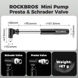 Mini fietspomp voor Presta en Schrader tot 130 PSI