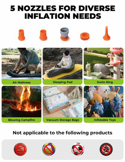 ultralight electric air pump for camping and outdoor use