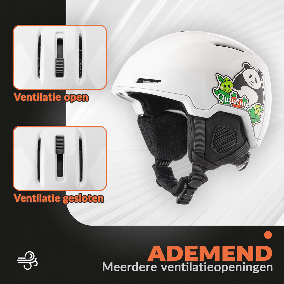 Skihelm met verstelbare ventilatie en oorbeschermers – Qunature – afbeelding 15