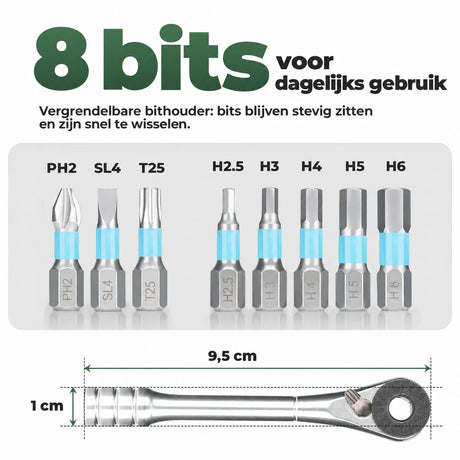Compacte ratelset lichtgewicht reparatieset voor dagelijks gebruik