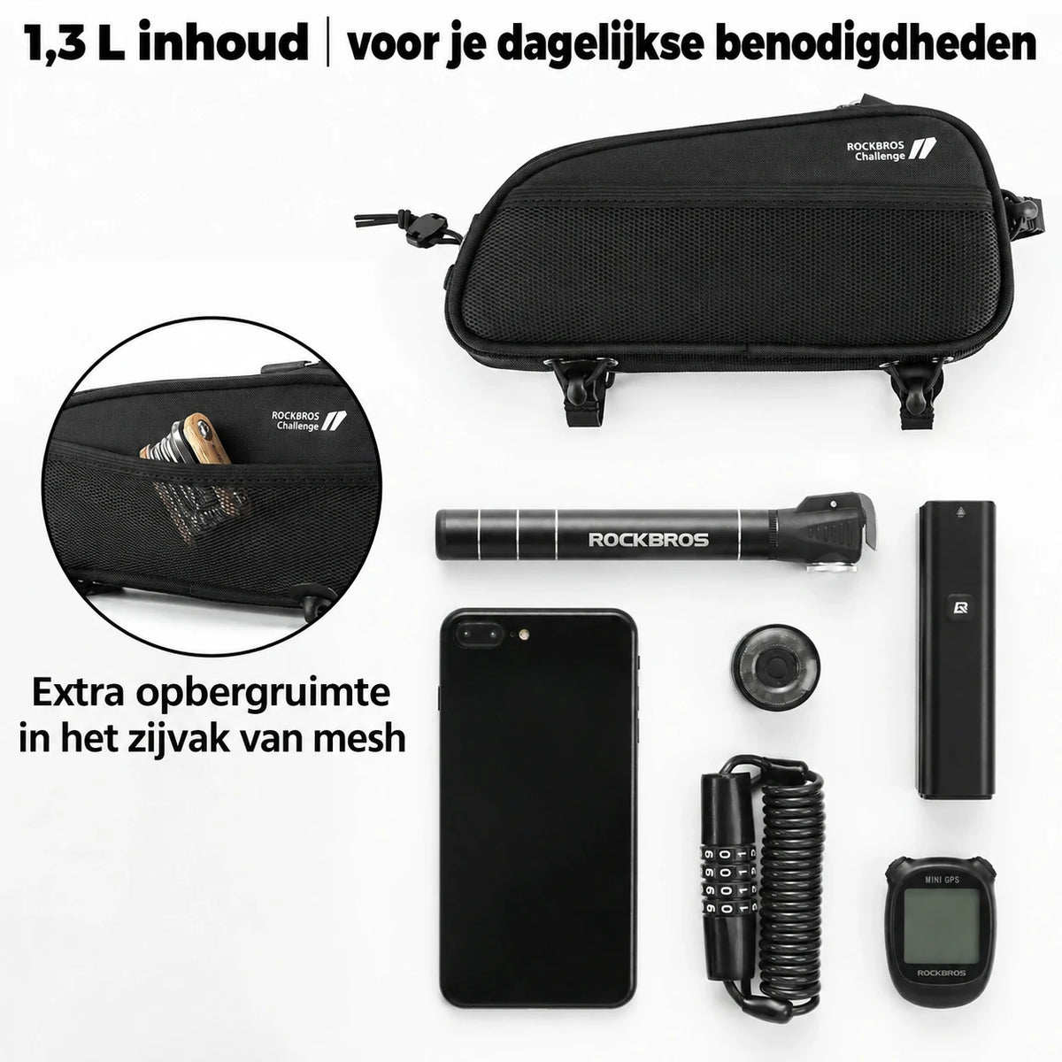 Slanke Bovenbuis Fietstas Waterbestendig 1,3L