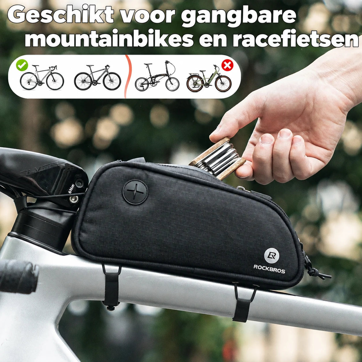 Slanke Bovenbuis Fietstas Waterbestendig 1,3L