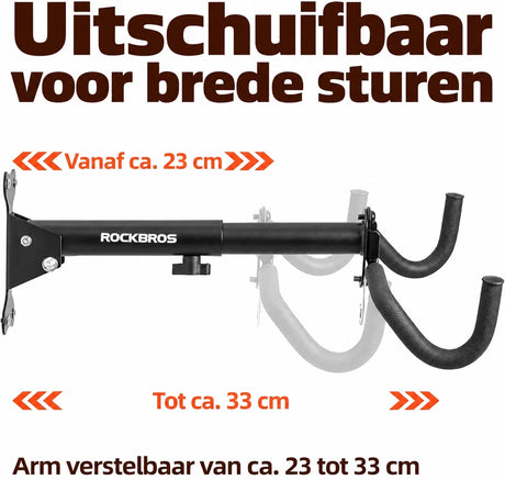 Opvouwbare fietswandhouder met dubbele haken