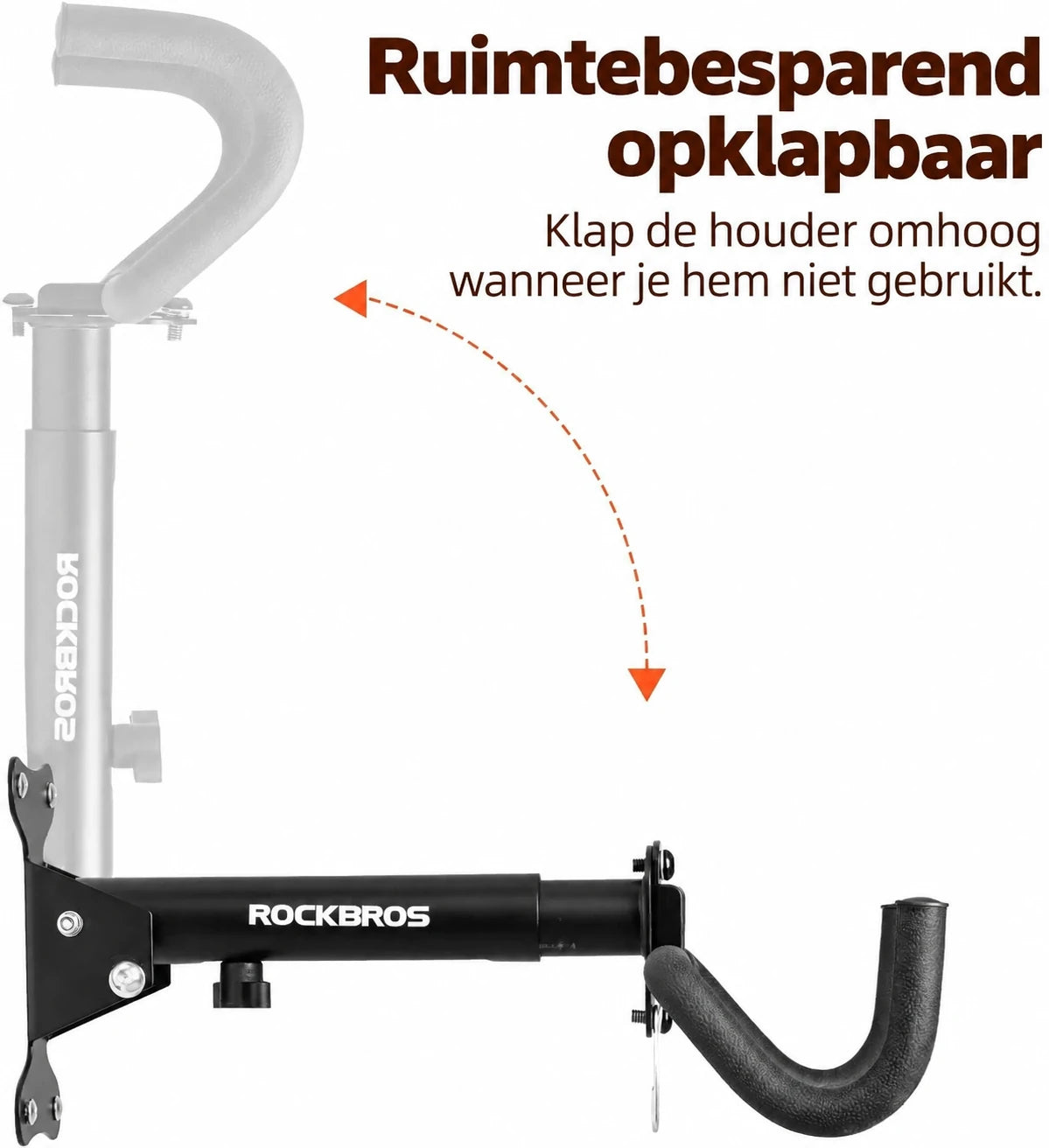 Opvouwbare fietswandhouder met dubbele haken