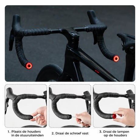 R0 slimme fietslichtset 3-delig met remdetectie