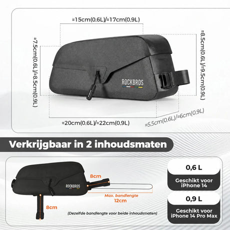 Road-to-Sky Magnetische Bovenbuis Frametas Waterdichte 0,6–0,9 L