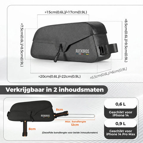 Road-to-Sky Magnetische Bovenbuis Frametas Waterdichte 0,6–0,9 L