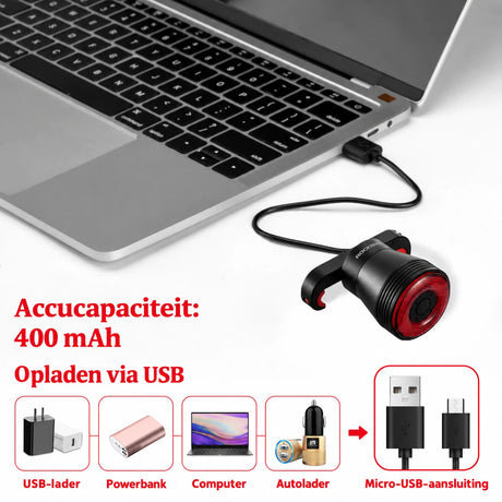 Q5 Smart Achterlicht IPX6 LED Remlicht USB