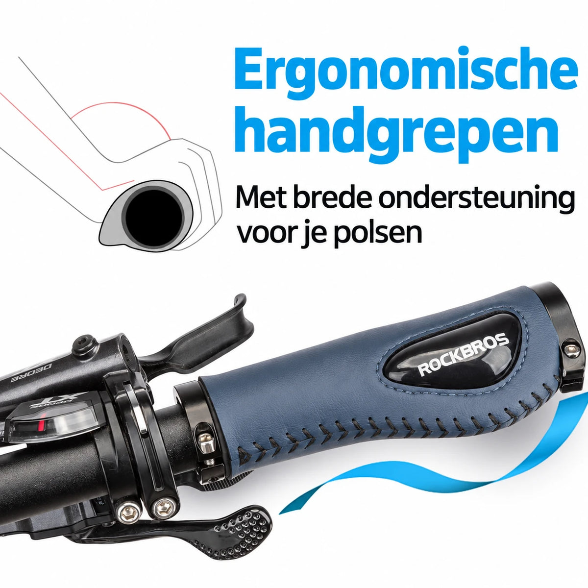Ergonomische fietshandvatten met gel en lock-systeem