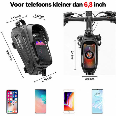 Waterdichte Bovenbuistas met Telefoonhouder voor Fiets