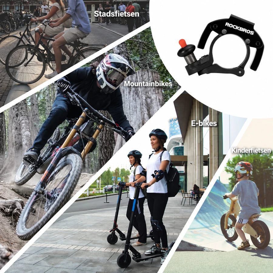 ROCKBROS Hidden Bike Bell with 100db Crisp Sound for Scooter MTB BMX