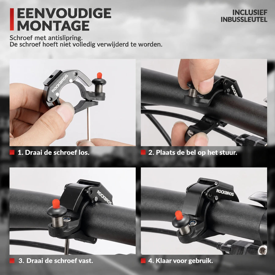 ROCKBROS Hidden Bike Bell with 100db Crisp Sound for Scooter MTB BMX
