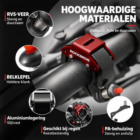 ROCKBROS Hidden Bike Bell with 100db Crisp Sound for Scooter MTB BMX