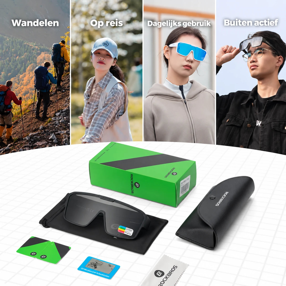 Gepolariseerde overzet fietsbril UV400 voor brildragers - SP348