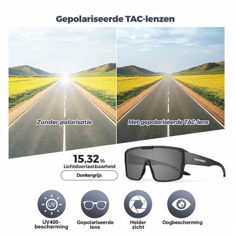 Gepolariseerde overzet fietsbril UV400 voor brildragers - SP348