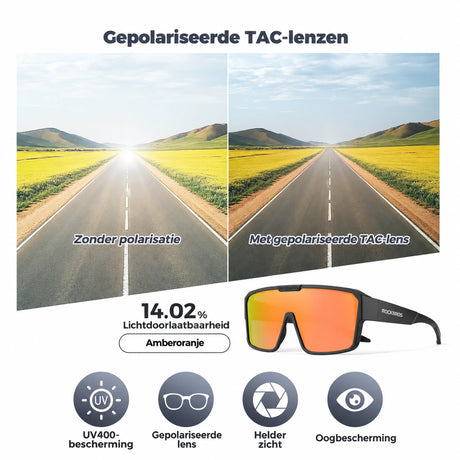 Gepolariseerde overzet fietsbril UV400 voor brildragers - SP348