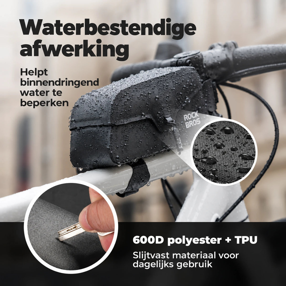 waterbestendige bovenbuistas met magneetsluiting 0,6–0,9 L