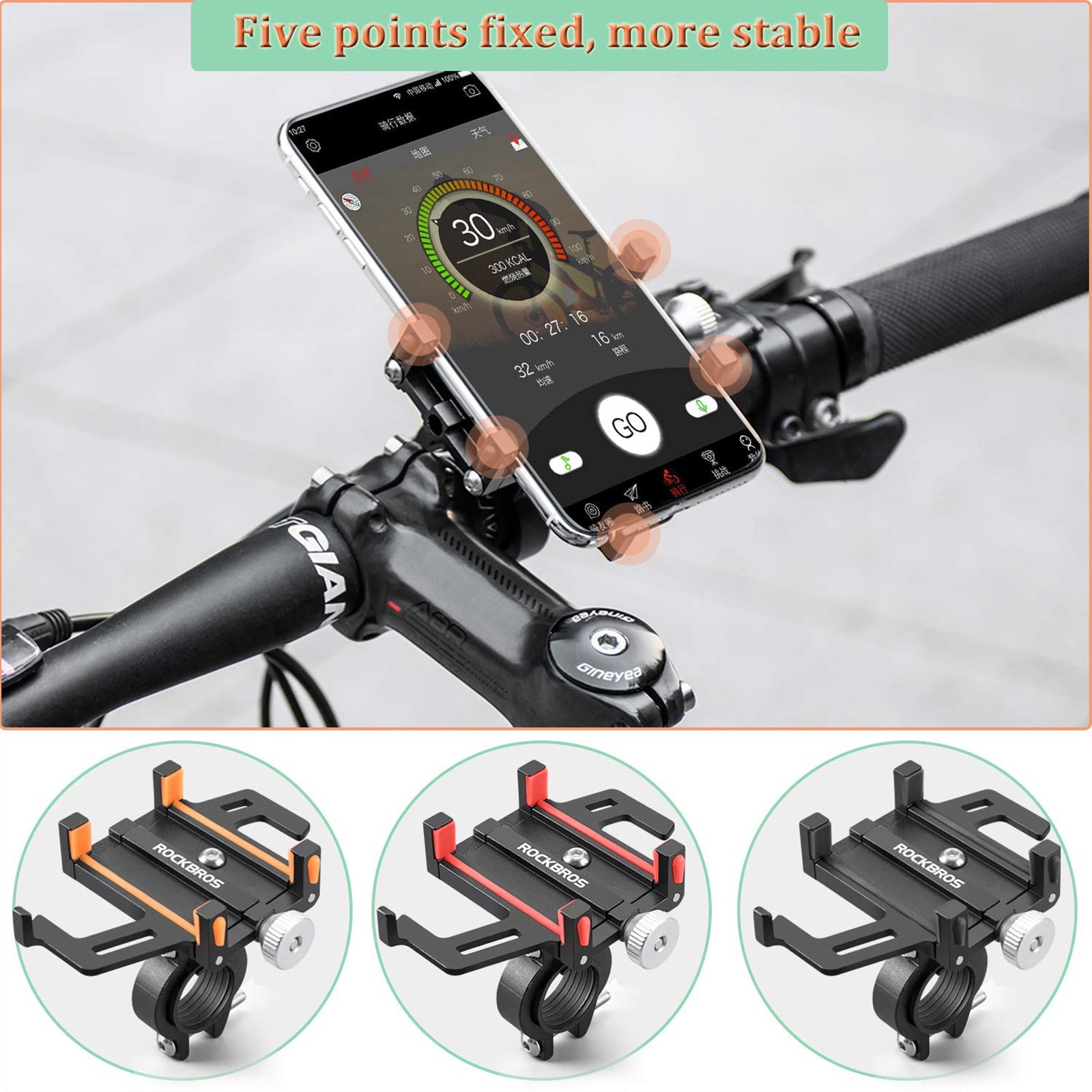 360 graden draaibare telefoonhouder voor fietsstuur