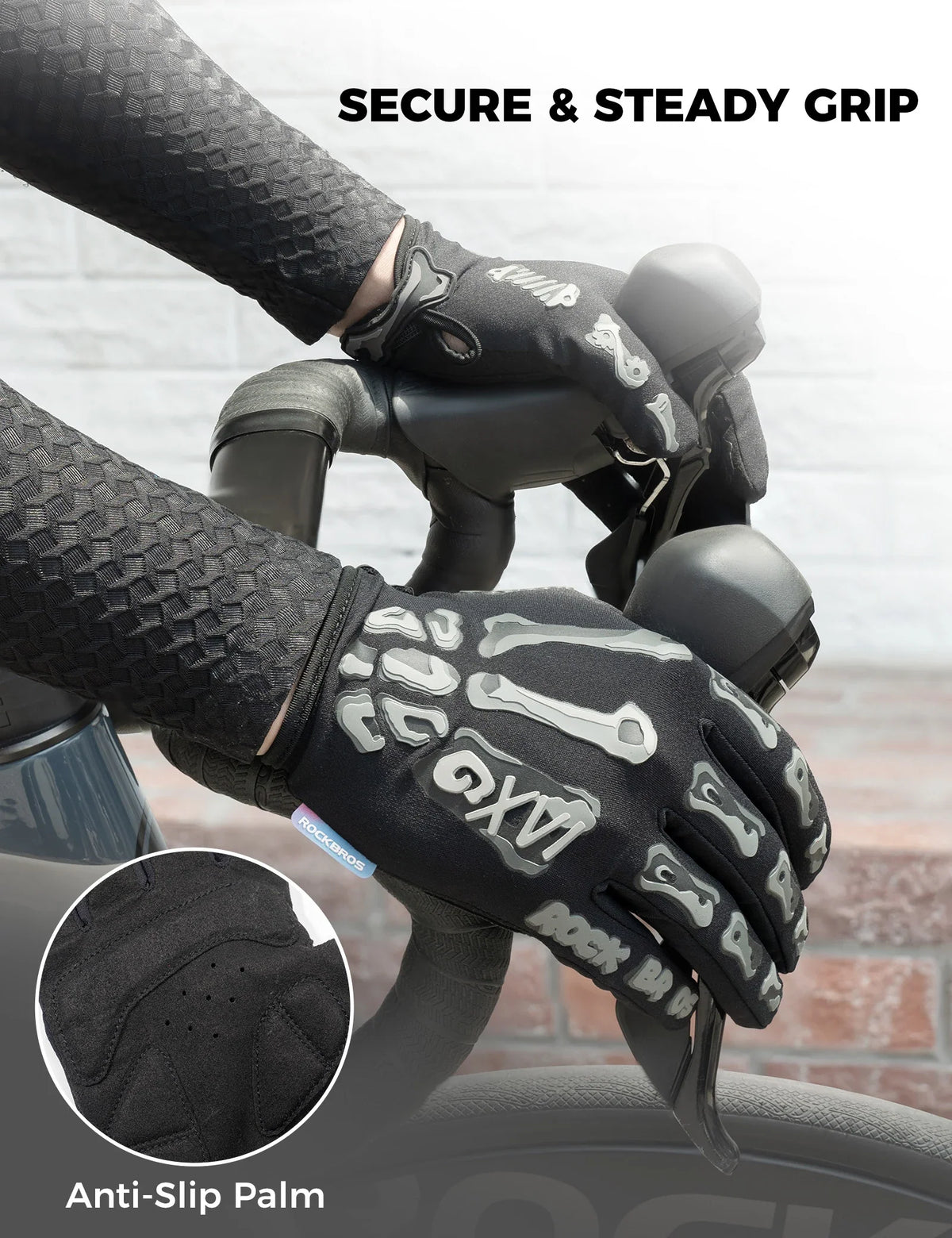 Lange fietshandschoenen met SBR-padding