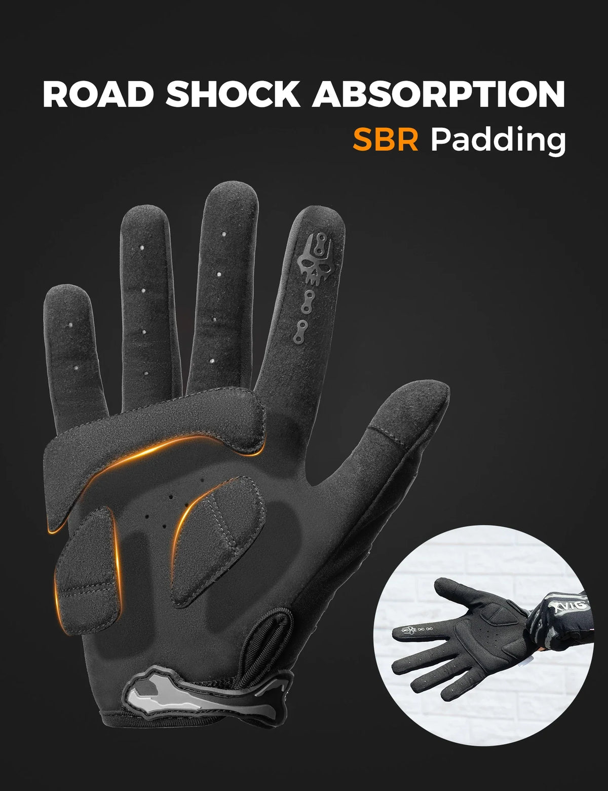 Lange fietshandschoenen met SBR-padding