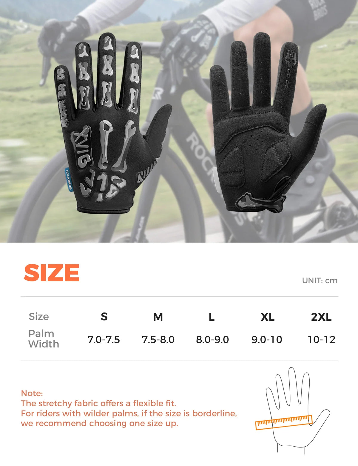 Lange fietshandschoenen met SBR-padding