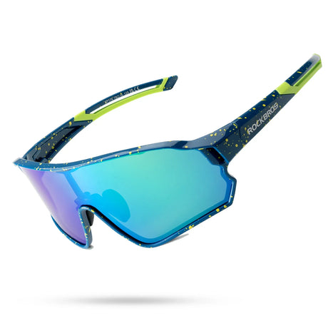 ROCKBROS gepolariseerde fietsbril uv400 full frame sp179#kleur_gespikkeld blauw