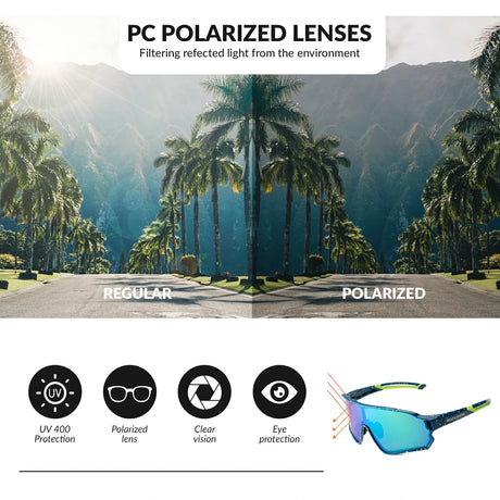 ROCKBROS gepolariseerde fietsbril uv400 full frame sp179#kleur_gespikkeld blauw