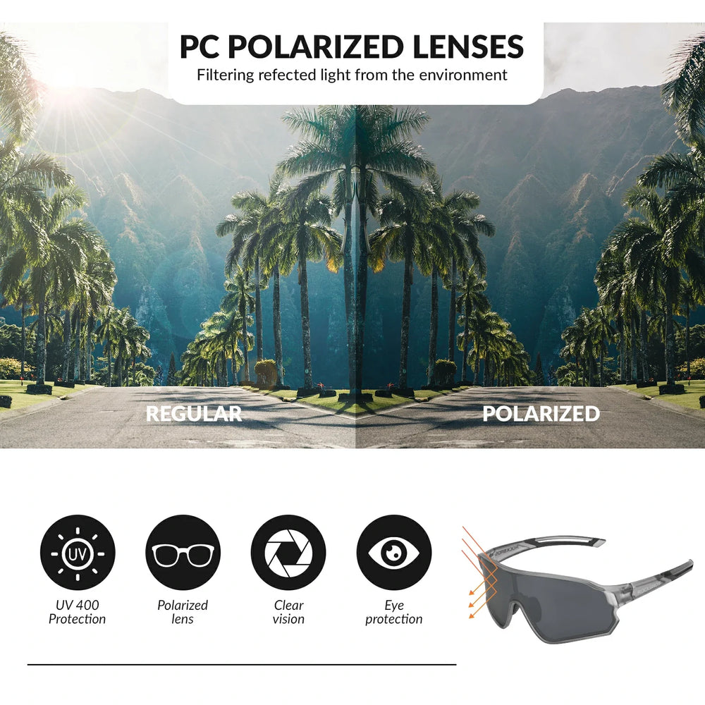 ROCKBROS gepolariseerde fietsbril uv400 full frame sp179#kleur_donkergrijs