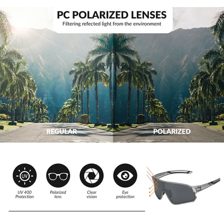 ROCKBROS gepolariseerde fietsbril uv400 full frame sp179#kleur_donkergrijs