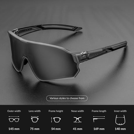 ROCKBROS gepolariseerde fietsbril uv400 full frame sp179#kleur_donkergrijs