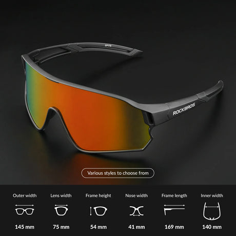 ROCKBROS gepolariseerde fietsbril uv400 full frame sp179#kleur_zwart