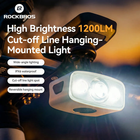 ROCKBROS fietskoplamp qc 1200 lumen ipx6 waterproof voorlicht