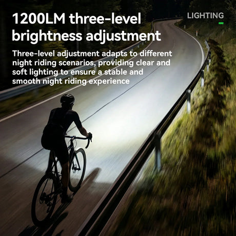 ROCKBROS fietskoplamp qc 1200 lumen ipx6 waterproof voorlicht