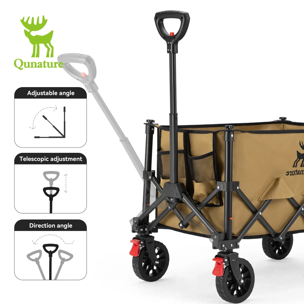 Opvouwbare bolderkar 120 L met 360° wielen