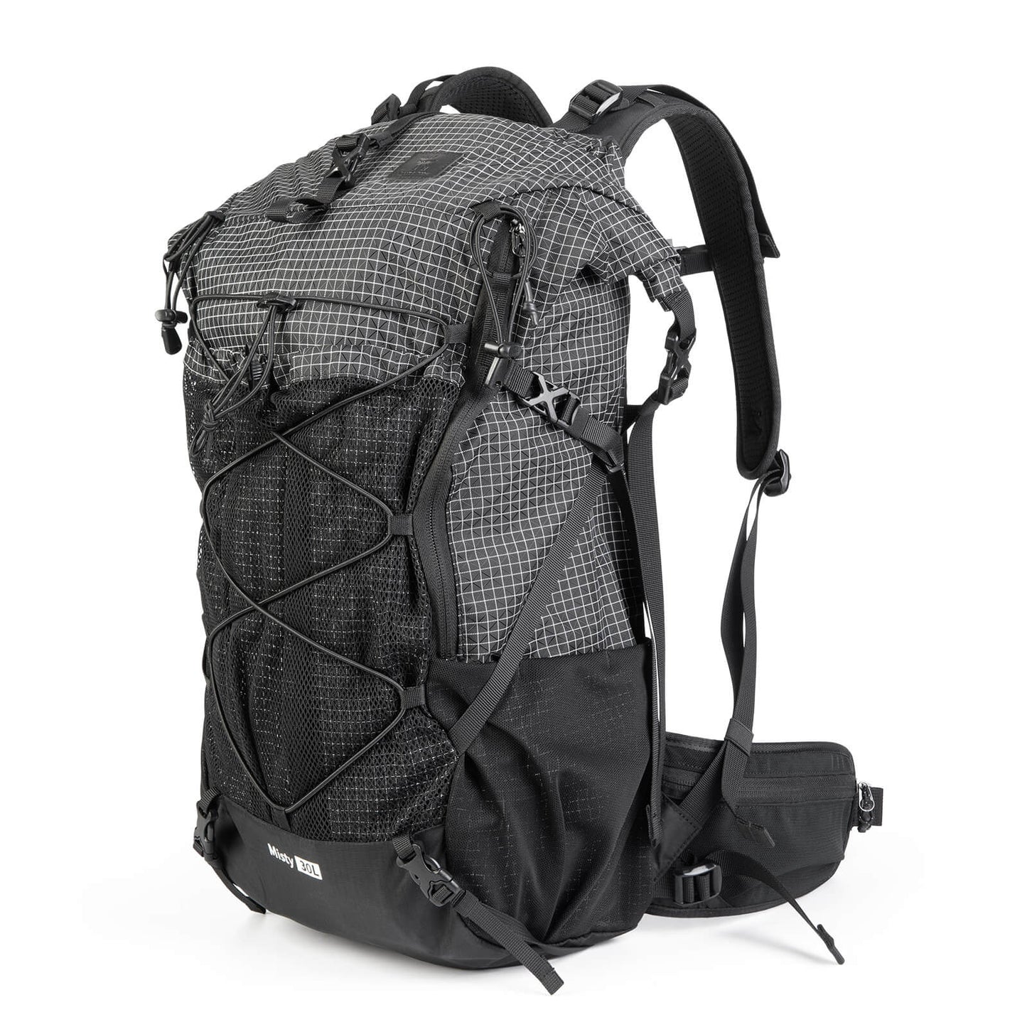Qunature lightweight hiking backpack designed for outdoor adventures, offering comfort, durability, and practical storage options. #Color_Black