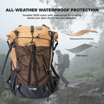 Qunature lightweight hiking backpack designed for outdoor adventures, offering comfort, durability, and practical storage options.